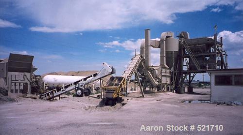 USED: Cedar Rapids 3000 lb batch asphalt plant, complete with 3 bin cold feed, scalping screen, conveyors, wet scrub dust control, computer controls, computerized weigh system and printout, Genco bur...