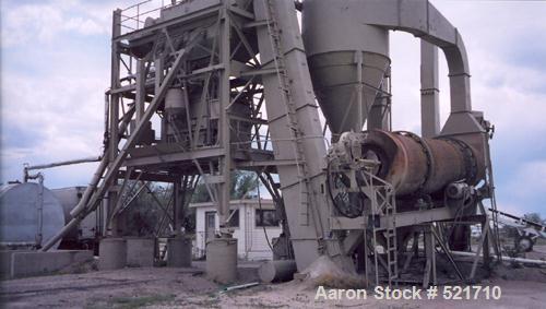 USED: Cedar Rapids 3000 lb batch asphalt plant, complete with 3 bin cold feed, scalping screen, conveyors, wet scrub dust control, computer controls, computerized weigh system and printout, Genco bur...