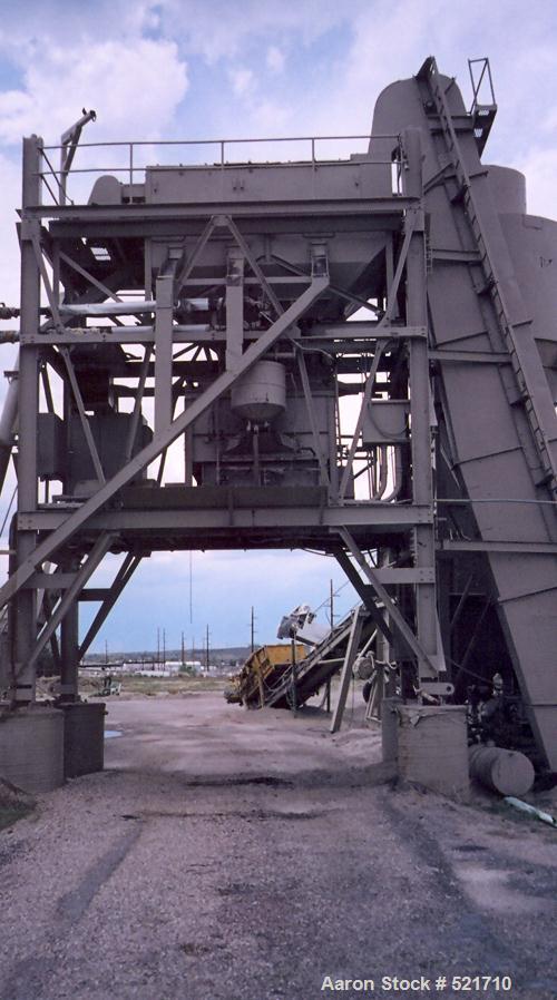 USED: Cedar Rapids 3000 lb batch asphalt plant, complete with 3 bin cold feed, scalping screen, conveyors, wet scrub dust control, computer controls, computerized weigh system and printout, Genco bur...