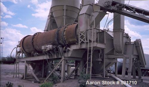 USED: Cedar Rapids 3000 lb batch asphalt plant, complete with 3 bin cold feed, scalping screen, conveyors, wet scrub dust control, computer controls, computerized weigh system and printout, Genco bur...
