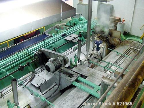 USED: 3 shell FMC rotary sterilizer plant consisting of: (1) FCM atmospheric heater with a capacity of 3008 cans, (1) FMC pressure cooker with a capacity of 2568 cans, (1) FMC pressure cooler with a ...
