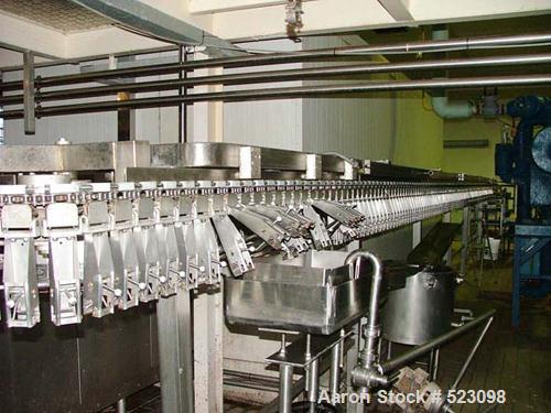 USED: Glacier 600 ice cream extrusion line. Line capacity 10,000 to12,000 units per hour. Includes freezing tunnel, dipping ...