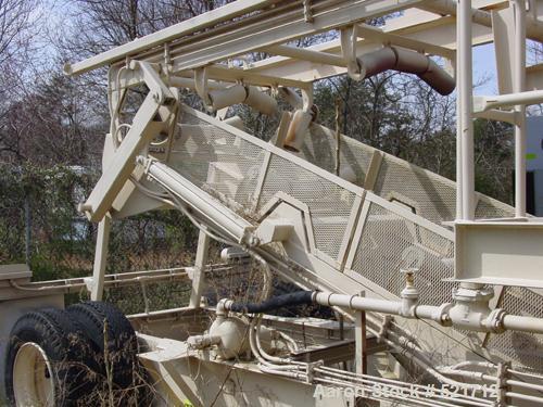 USED: Kohlberg/Portec portable pugmill, model 53, Built 1996. 100 tons/hour, 48" x 5' extended to 15', 36" wide conveyor.