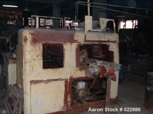 USED: Mazzoni, Weber & Scylender soap production line. Includesstainless steel soap pump; drying unit (2 cyclones, vacuum pump,3 paromatric condenser units for water and vapor from boiler) produces 7...