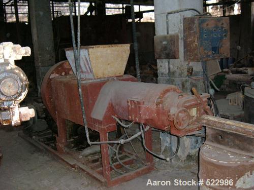 USED: Mazzoni, Weber & Scylender soap production line. Includesstainless steel soap pump; drying unit (2 cyclones, vacuum pump,3 paromatric condenser units for water and vapor from boiler) produces 7...