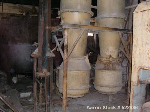 USED: Mazzoni, Weber & Scylender soap production line. Includesstainless steel soap pump; drying unit (2 cyclones, vacuum pump,3 paromatric condenser units for water and vapor from boiler) produces 7...