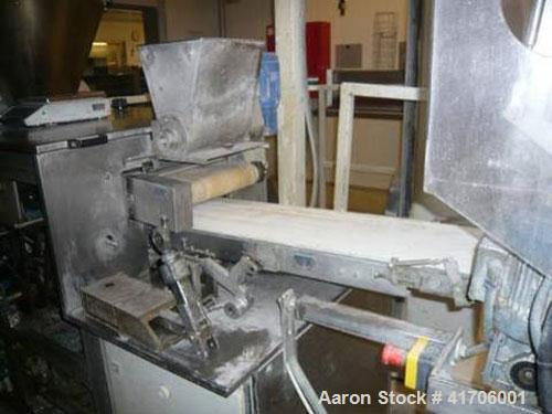 Used Mecatherm Complete Baguette Plant. Bowl filter, pre-portioner, divider, pre-proofer, final proofer, seeder/sprinkler system, cutting station, oven, pre-cooling, freezer -40 deg C (-40 deg F), pu...