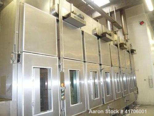 Used Mecatherm Complete Baguette Plant. Bowl filter, pre-portioner, divider, pre-proofer, final proofer, seeder/sprinkler system, cutting station, oven, pre-cooling, freezer -40 deg C (-40 deg F), pu...