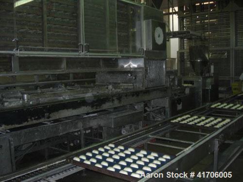 Used Mecatherm Baguette Line, output capacity 24,000 baguettes.Comprised of: (2) Mecatherm 2500 baguette lines dough divider, master roll, partial device for rolls, metal sheets transportation.(1) Cu...