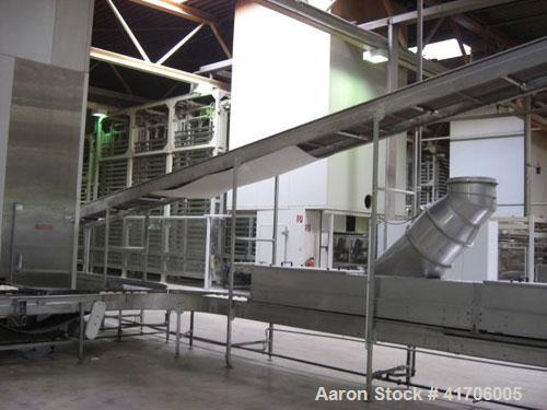 Used Mecatherm Baguette Line, output capacity 24,000 baguettes.Comprised of: (2) Mecatherm 2500 baguette lines dough divider, master roll, partial device for rolls, metal sheets transportation.(1) Cu...