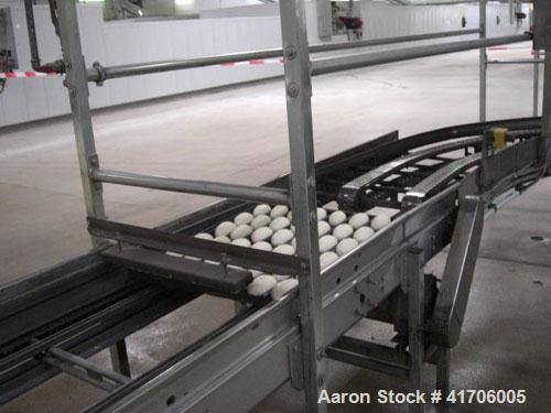 Used Mecatherm Baguette Line, output capacity 24,000 baguettes.Comprised of: (2) Mecatherm 2500 baguette lines dough divider, master roll, partial device for rolls, metal sheets transportation.(1) Cu...