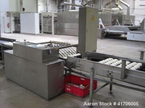 Used Mecatherm Baguette Line, output capacity 24,000 baguettes.Comprised of: (2) Mecatherm 2500 baguette lines dough divider, master roll, partial device for rolls, metal sheets transportation.(1) Cu...