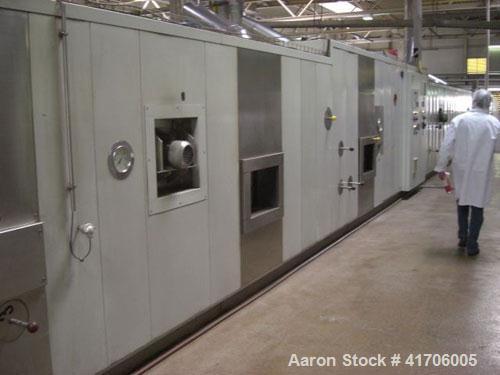 Used Mecatherm Baguette Line, output capacity 24,000 baguettes.Comprised of: (2) Mecatherm 2500 baguette lines dough divider, master roll, partial device for rolls, metal sheets transportation.(1) Cu...