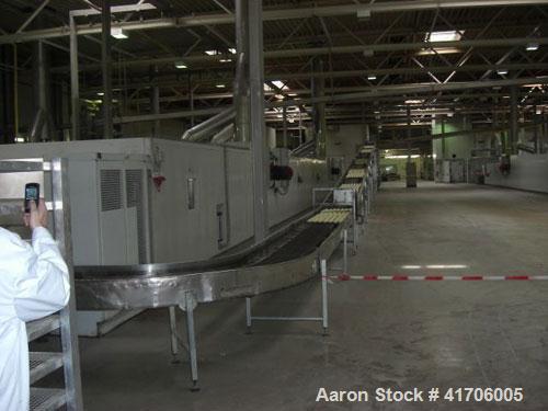 Used Mecatherm Baguette Line, output capacity 24,000 baguettes.Comprised of: (2) Mecatherm 2500 baguette lines dough divider, master roll, partial device for rolls, metal sheets transportation.(1) Cu...