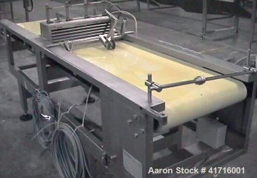 Used Moriondo Lasagna Line with a capacity of 551 - 661 lbs/hour (250-300 kg/h) consisting of:  Moriondo cooking line, stainless steel, length 29.5' (9000 mm), 19.5" (500 mm) conveyor belt width, cap...