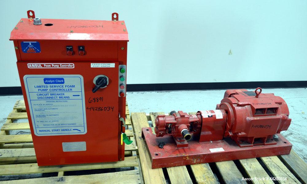Used Ansul Foam Fire Suppression System Consisting Of: (1) Joslyn Clark Ansul Wall Mounted Fire Suppression System Foam Pump Controller, Model C6A1244F11, serial#240016. Maximum Water Pressure 300 ps...