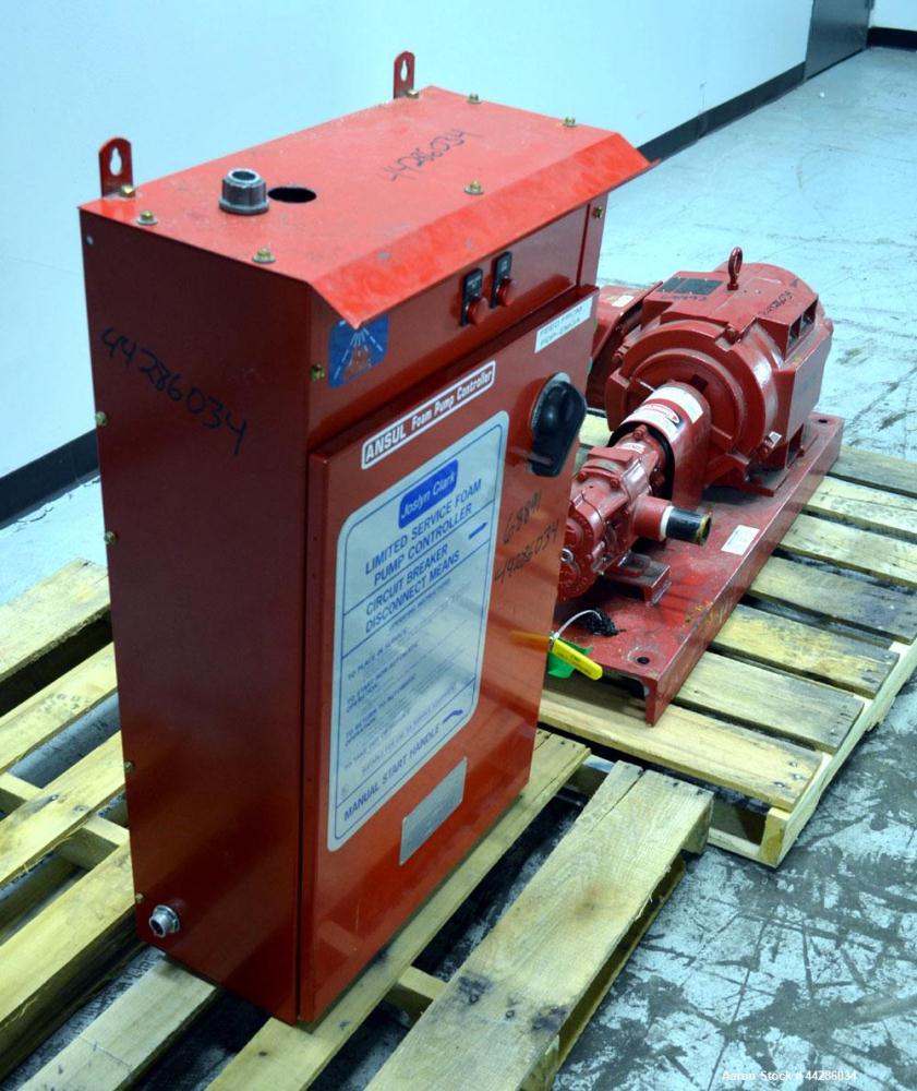 Used Ansul Foam Fire Suppression System Consisting Of: (1) Joslyn Clark Ansul Wall Mounted Fire Suppression System Foam Pump Controller, Model C6A1244F11, serial#240016. Maximum Water Pressure 300 ps...
