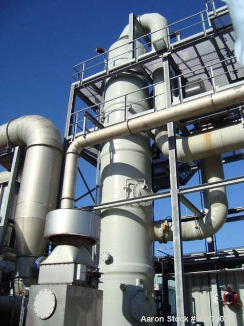 Used Durr Type Ecopure RTO Thermal Oxidization Unit. Flow rate approximately 5800 to 15000 m3/hour. Burner capacity 526 kw with combustion chamber temperature of 920 deg C, inlet temperature of 20 de...