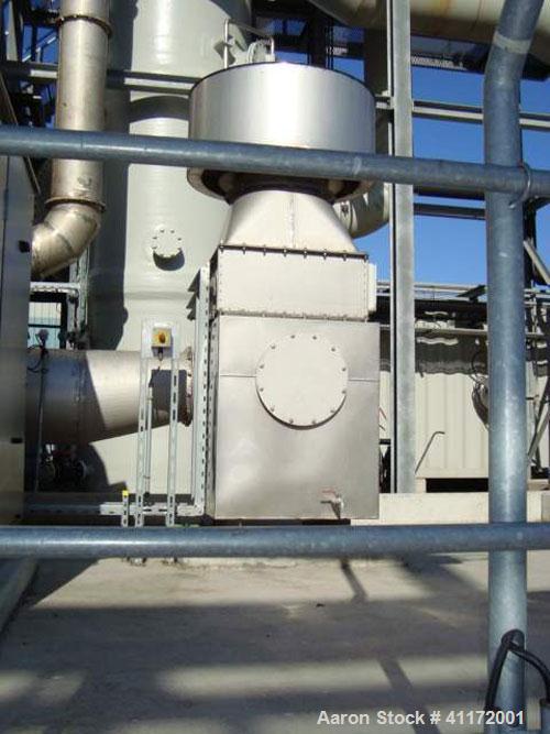 Used Durr Type Ecopure RTO Thermal Oxidization Unit. Flow rate approximately 5800 to 15000 m3/hour. Burner capacity 526 kw with combustion chamber temperature of 920 deg C, inlet temperature of 20 de...
