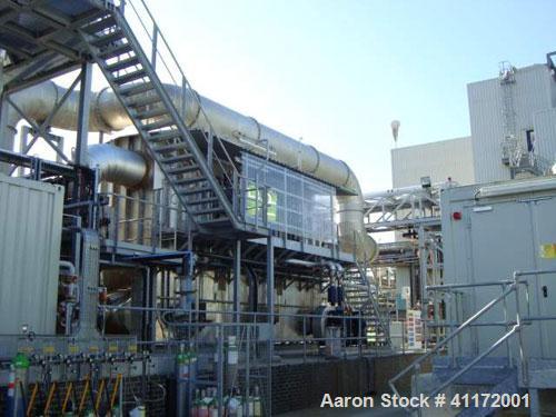 Used Durr Type Ecopure RTO Thermal Oxidization Unit. Flow rate approximately 5800 to 15000 m3/hour. Burner capacity 526 kw with combustion chamber temperature of 920 deg C, inlet temperature of 20 de...