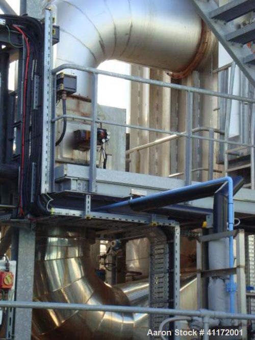 Used Durr Type Ecopure RTO Thermal Oxidization Unit. Flow rate approximately 5800 to 15000 m3/hour. Burner capacity 526 kw with combustion chamber temperature of 920 deg C, inlet temperature of 20 de...