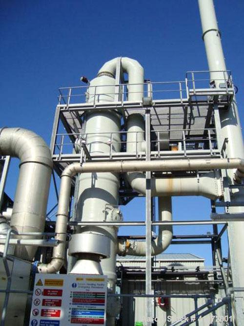Used Durr Type Ecopure RTO Thermal Oxidization Unit. Flow rate approximately 5800 to 15000 m3/hour. Burner capacity 526 kw with combustion chamber temperature of 920 deg C, inlet temperature of 20 de...