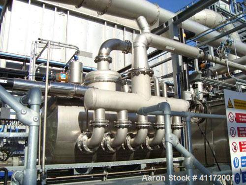 Used Durr Type Ecopure RTO Thermal Oxidization Unit. Flow rate approximately 5800 to 15000 m3/hour. Burner capacity 526 kw with combustion chamber temperature of 920 deg C, inlet temperature of 20 de...