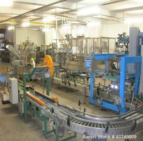 Used Wine Bottling Line, output 3000 bottles / hour, sizes 8 - 33 ounces (0.25 - 1 liter).  Comprised of:  (3) Forms 0.75 liter Bordeaux, 0.25 liter Bocksbeutel, 0.75 liter Bocksbeutel.  (1) Depallet...