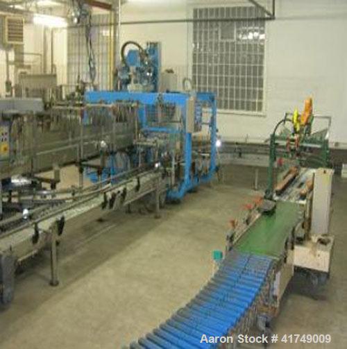 Used Wine Bottling Line, output 3000 bottles / hour, sizes 8 - 33 ounces (0.25 - 1 liter).  Comprised of:  (3) Forms 0.75 liter Bordeaux, 0.25 liter Bocksbeutel, 0.75 liter Bocksbeutel.  (1) Depallet...