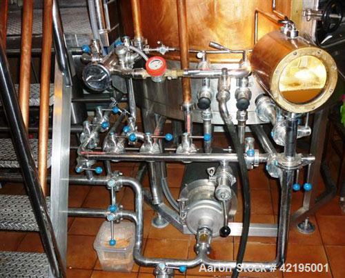 Used-Brewery consisting of (1) roller mill 441 lbs/h (200 kg/h); (1) copper mash/boiling kettle 5 hl brew (gas engine), capa...