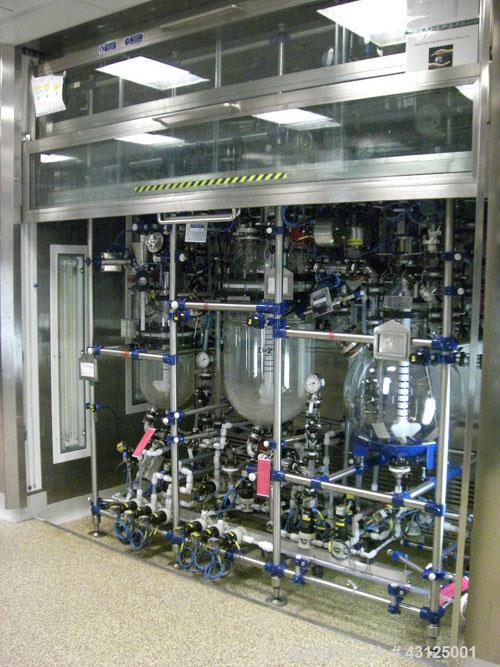 Used Pharmaceutical Kilo Production Facility consisting of:  Reactor Trains (3 OFF) - Used QVF Dedietrich approximately 80 liter capacity reactor trains which include Dedietrich 80 liter glass lined ...