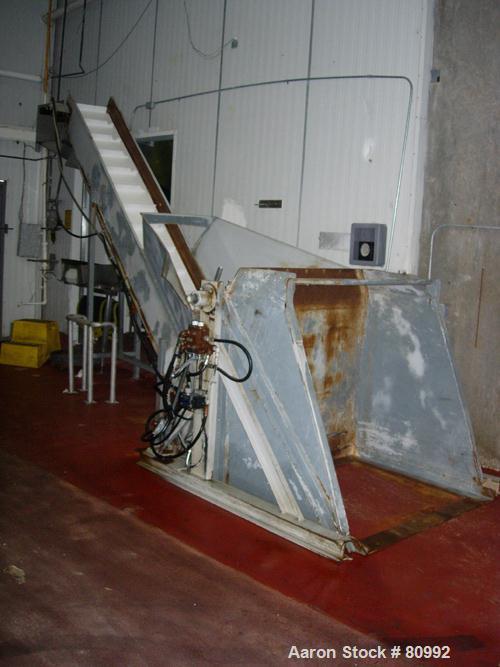 Used Cabbage Preparation Line Consisting Of: (1) Dual lane cabbage corer/cutter. (1) 24" diameter dual Kibby shredder with (2) 1/2 hp, (2) 3 hp motors. (1) 24" diameter Kibby shredder with 2 hp, 3 hp...