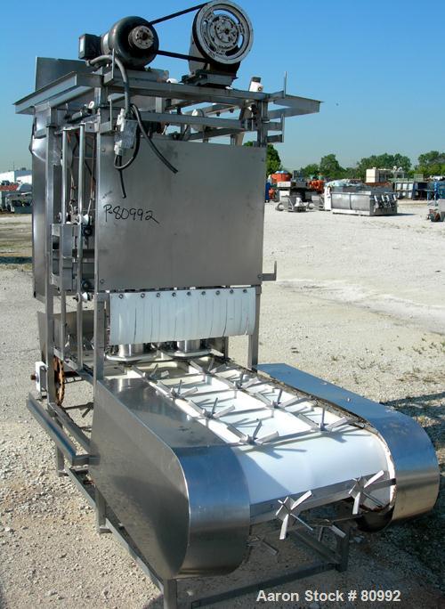 Used Cabbage Preparation Line Consisting Of: (1) Dual lane cabbage corer/cutter. (1) 24" diameter dual Kibby shredder with (2) 1/2 hp, (2) 3 hp motors. (1) 24" diameter Kibby shredder with 2 hp, 3 hp...