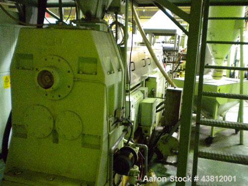 Used OMV E35-2 Extrusion Line.  Previously used for polypropylene cups.  Scheme 61-614.  Comprised of (1) single screw extruder, (1) mold with 18 cavities, (1) thermoformer, motor 335 hp (250 kW), 50...