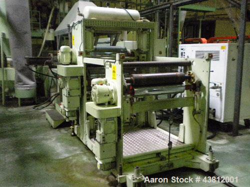 Used OMV E35-2 Extrusion Line.  Previously used for polypropylene cups.  Scheme 61-614.  Comprised of (1) single screw extruder, (1) mold with 18 cavities, (1) thermoformer, motor 335 hp (250 kW), 50...