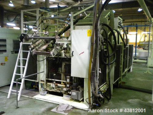 Used OMV E35-2 Extrusion Line.  Previously used for polypropylene cups.  Scheme 61-614.  Comprised of (1) single screw extruder, (1) mold with 18 cavities, (1) thermoformer, motor 335 hp (250 kW), 50...