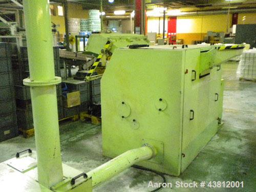 Used OMV E35-2 Extrusion Line.  Previously used for polypropylene cups.  Scheme 61-614.  Comprised of (1) single screw extruder, (1) mold with 18 cavities, (1) thermoformer, motor 335 hp (250 kW), 50...