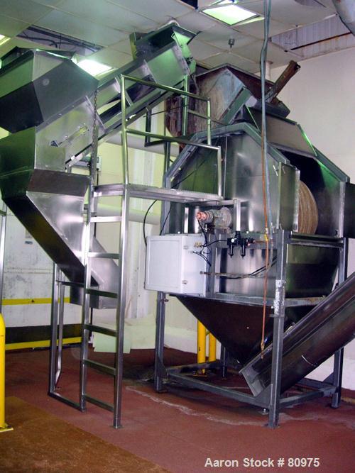 Used Potato Preparation Line Consisting Of: (1) Odenberg approximately 450 liter carbon steel stem peeler, model 450, rated 350 psi at 422 degrees F. Includes (1) top mounted drop down loader with a ...