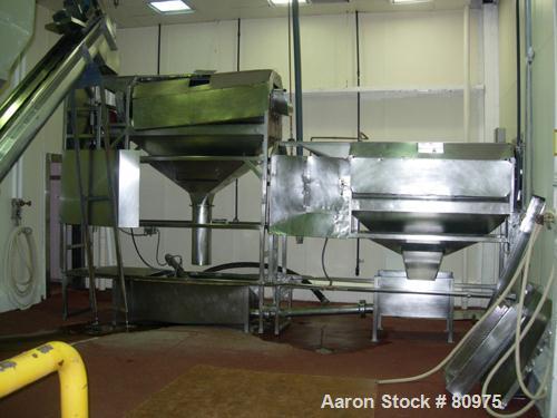 Used Potato Preparation Line Consisting Of: (1) Odenberg approximately 450 liter carbon steel stem peeler, model 450, rated 350 psi at 422 degrees F. Includes (1) top mounted drop down loader with a ...