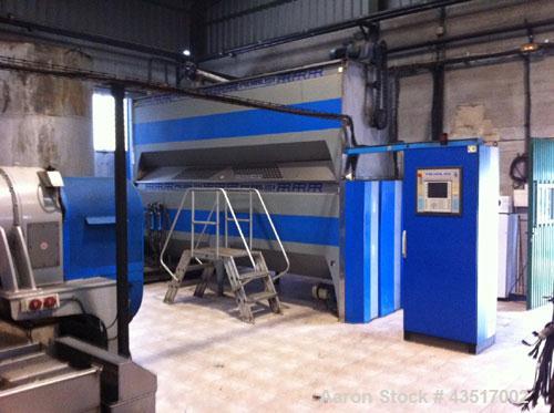 Used Pieralisi Olive Oil Processing Plant comprised of:  (1) Pieralisi SPI 444 S jumbo decanter, bowl diameter 22.4" (570 mm), 2600 rpm, 60 hp/45 kW, 50 hz, built 2009.  (1) 13.2 ton (12,000 kg) capa...