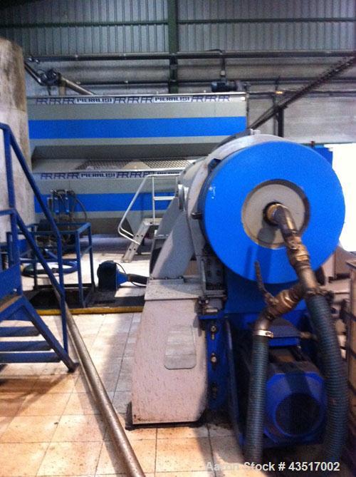Used Pieralisi Olive Oil Processing Plant comprised of:  (1) Pieralisi SPI 444 S jumbo decanter, bowl diameter 22.4" (570 mm), 2600 rpm, 60 hp/45 kW, 50 hz, built 2009.  (1) 13.2 ton (12,000 kg) capa...
