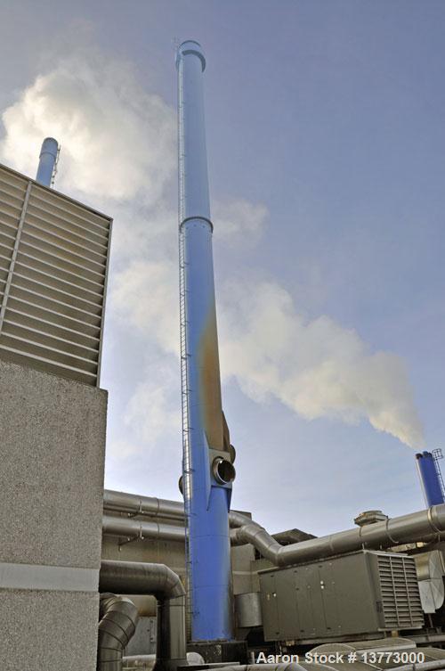 Used Steelcon-Esbjerg Chimney. 5'9" diameter x 162'5" high (1800 mm diameter x 50000 mm high). Material of construction is stainless steel cone on exhaust product contact points, carbon steel externa...