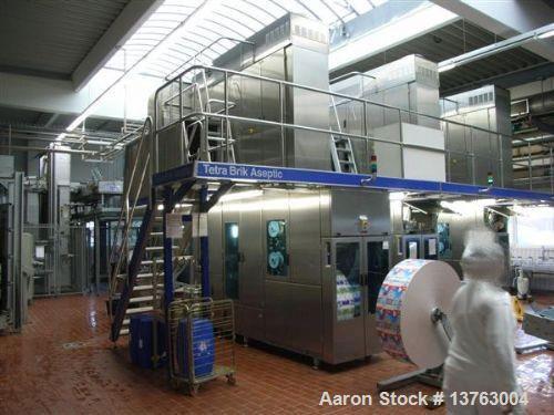 Used Tetra Pak TBA 21 Slim with PT21 Pull-Tab System, aseptic carton filler. Capacity 7,000 units per hour, unit volume 33.8 oz (1 liter). Manuals included. Work hours 29,482.