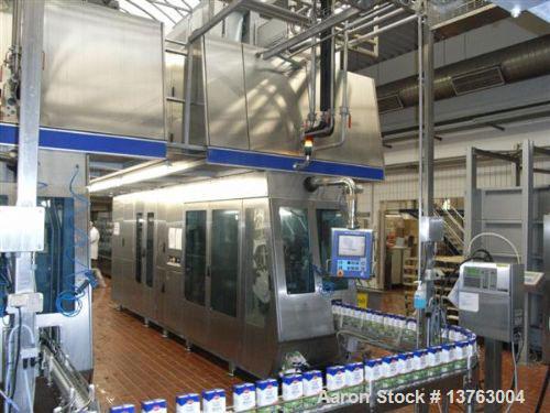 Used Tetra Pak TBA 21 Slim with PT21 Pull-Tab System, aseptic carton filler. Capacity 7,000 units per hour, unit volume 33.8 oz (1 liter). Manuals included. Work hours 29,482.