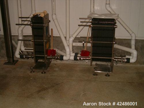 Used Complete Processing Line that fed a TetraPak A3 Flex Filler including:  Tetra Alsafe sterile tank 12,000 liter, apporixmately 3,000 gallon, rated 200 psi, jacketed, on scales, sweep mixer; Tetra...