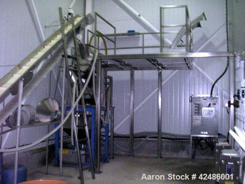 Used Complete Processing Line that fed a TetraPak A3 Flex Filler including:  Tetra Alsafe sterile tank 12,000 liter, apporixmately 3,000 gallon, rated 200 psi, jacketed, on scales, sweep mixer; Tetra...