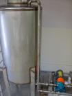 Used 220 Gallon Stainless Steel Petroleum Mixing Tank & Metered Transfer System – 5 HP Agitator with Blackmer Pump