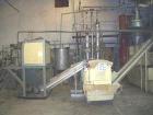 USED: Complete Mazzoni bar soap finishing line. Production capacity 5m tons per 8 hour shift. Batch amalgamotor, belt conveyor, extruder B-100/MRP-150 multi-refining plodder, cutter, ejector, flash s...