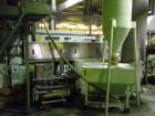 Used OMV E35-2 Extrusion Line.  Previously used for polypropylene cups.  Scheme 61-614.  Comprised of (1) single screw extruder, (1) mold with 18 cavities, (1) thermoformer, motor 335 hp (250 kW), 50...