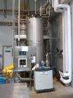 Used Complete Processing Line that fed a TetraPak A3 Flex Filler including:  Tetra Alsafe sterile tank 12,000 liter, apporixmately 3,000 gallon, rated 200 psi, jacketed, on scales, sweep mixer; Tetra...
